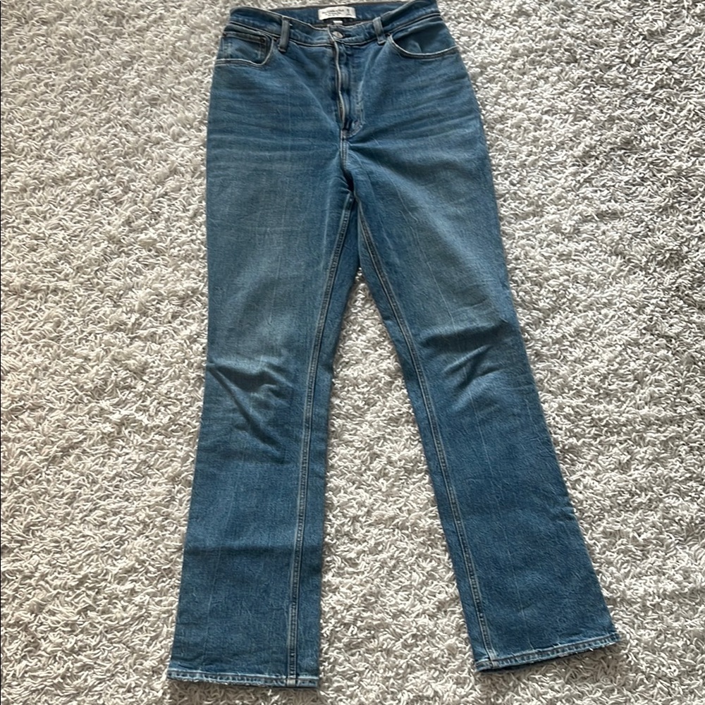 Abercrombie & Fitch Blue Flare Wide Leg Jeans